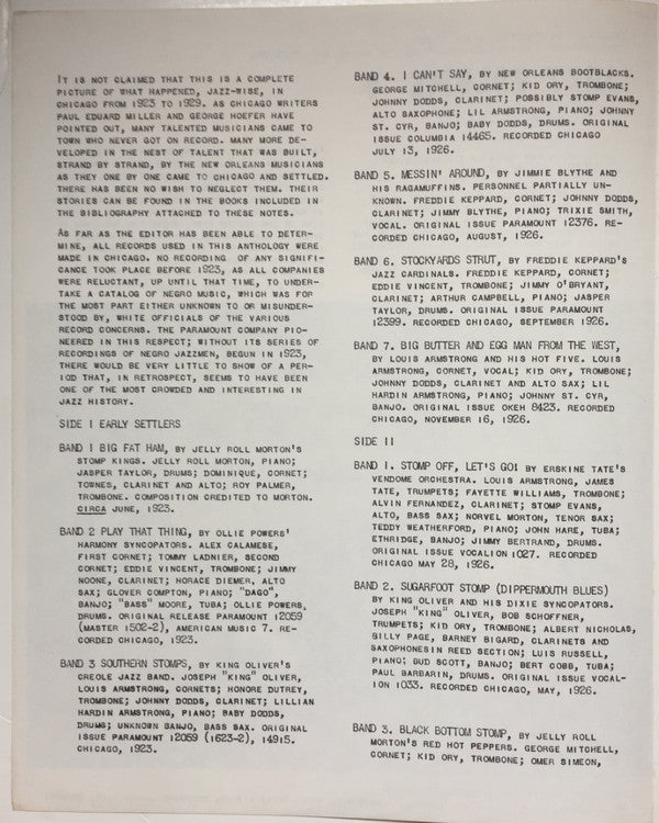 Various : Jazz Volume 5: Chicago No. 1 (LP, Comp, RE)