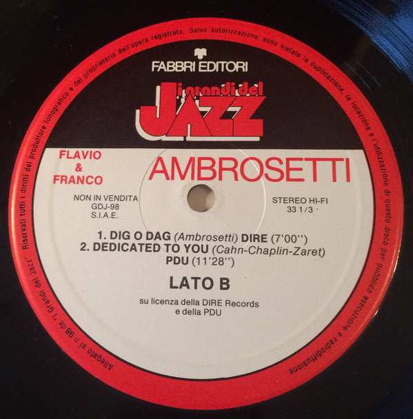 Flavio Ambrosetti E Franco Ambrosetti : Flavio E Franco Ambrosetti (LP, Comp)