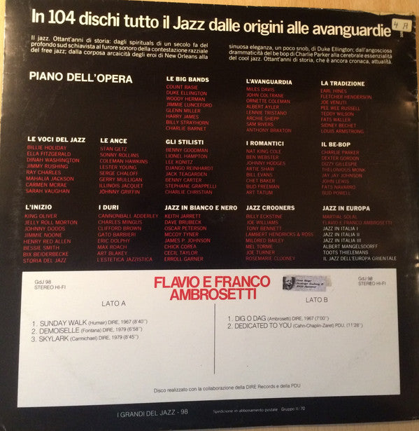 Flavio Ambrosetti E Franco Ambrosetti : Flavio E Franco Ambrosetti (LP, Comp)