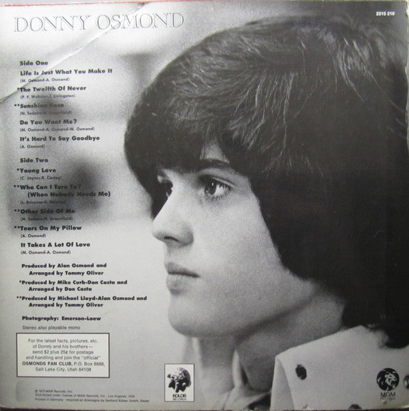 Donny Osmond : Alone Together (LP, Album)