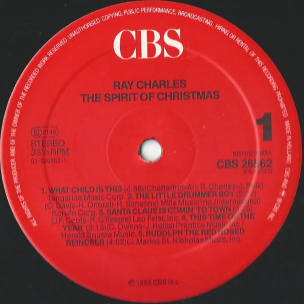 Ray Charles : The Spirit Of Christmas (LP, Album)
