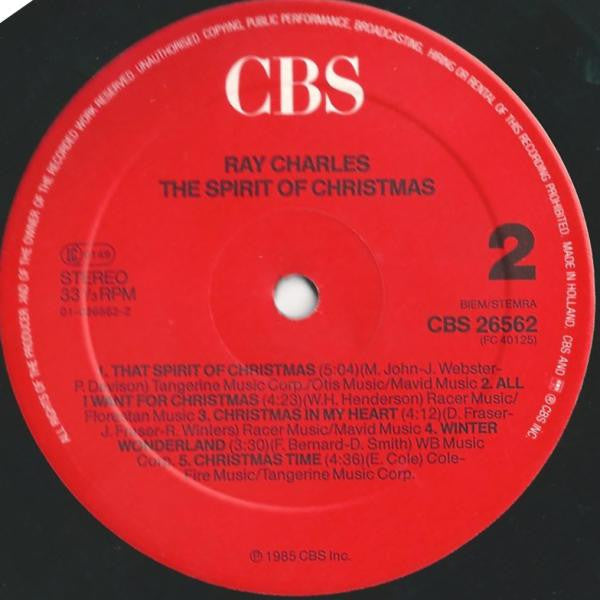 Ray Charles : The Spirit Of Christmas (LP, Album)