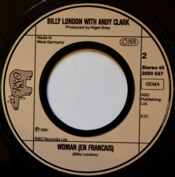 Billy London And Andy Clark (2) : Woman (7", Single)