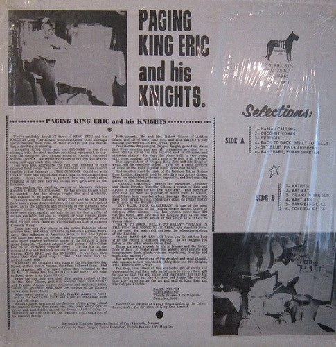 King Eric And His Knights : Paging King Eric And His Knights (LP, Album, Blu)