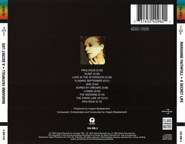 Marianne Faithfull : A Secret Life (CD, Album, RE)