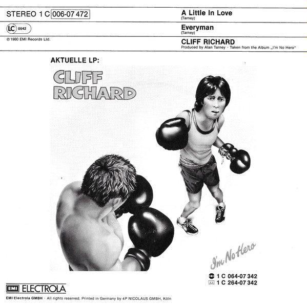 Cliff Richard : A Little In Love (7", Single)