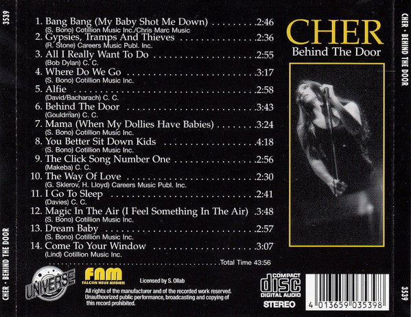 Cher : Behind The Door (CD, Comp)