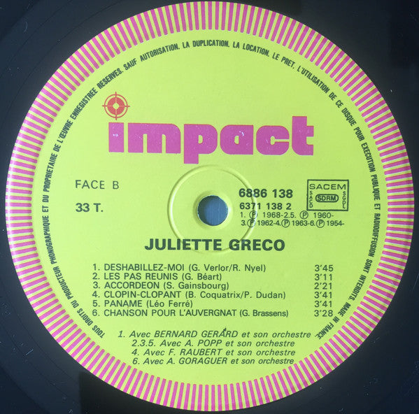 Juliette Gréco : Juliette Greco (LP, Comp, RE)