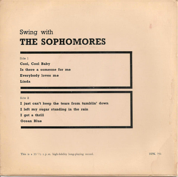The Sophomores : Swing With The Sophomores (7", EP)