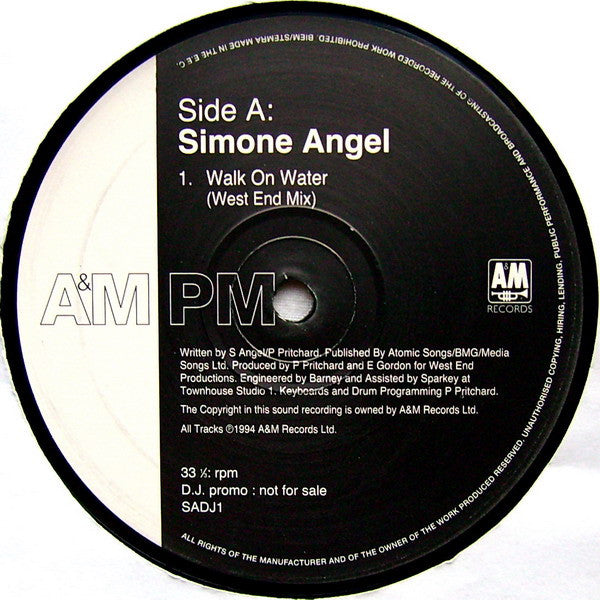 Simone Angel : Walk On Water (2x12", Promo)
