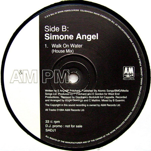 Simone Angel : Walk On Water (2x12", Promo)