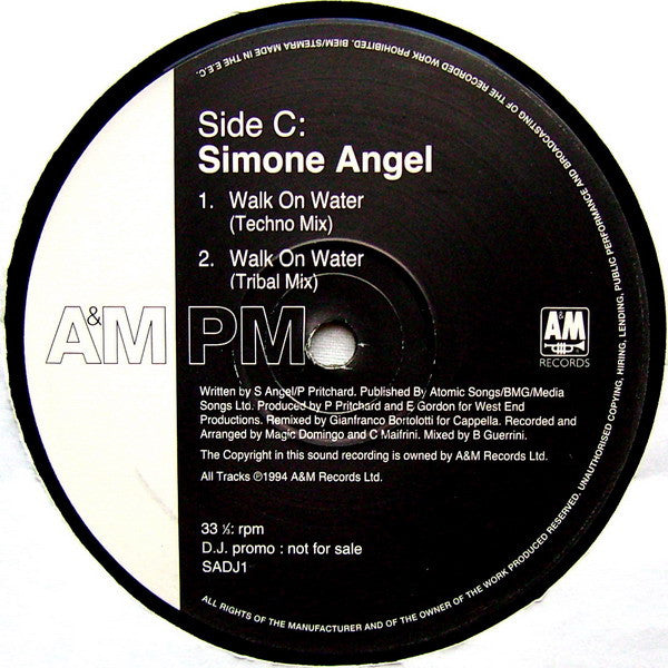 Simone Angel : Walk On Water (2x12", Promo)