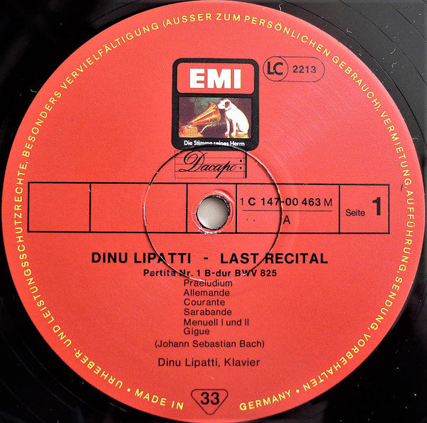 Dinu Lipatti : Last Recital - Festival International Besançon - 16. September 1950 (2xLP, Mono, Gat)