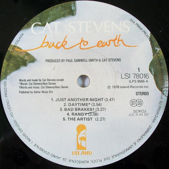 Cat Stevens : Back To Earth (LP, Album)