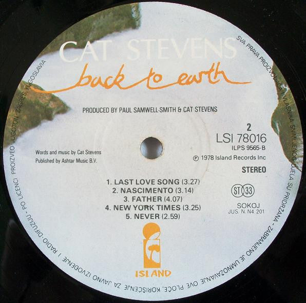Cat Stevens : Back To Earth (LP, Album)
