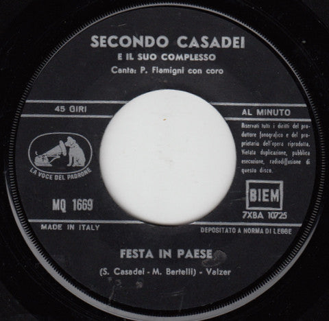 Secondo Casadei E Il Suo Complesso : T'Aspetto A Cesenatico / Festa In Paese (7", Single, RE)