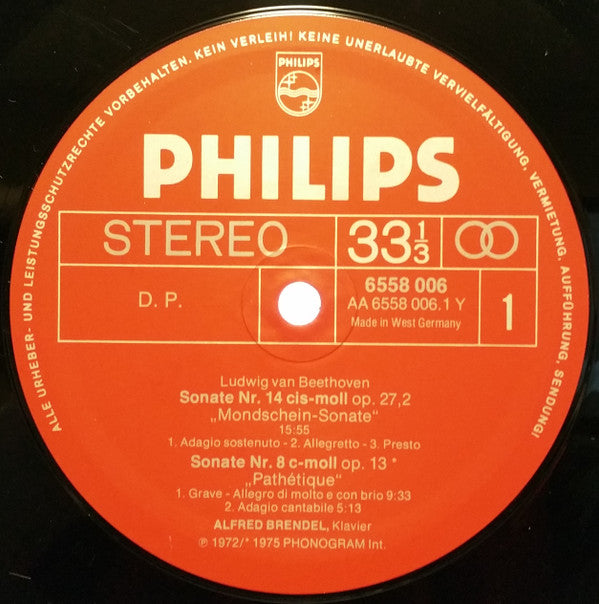 Ludwig van Beethoven, Alfred Brendel : Klaviersonaten "Pathetique" - "Mondschein" - "Appassionata" (LP)