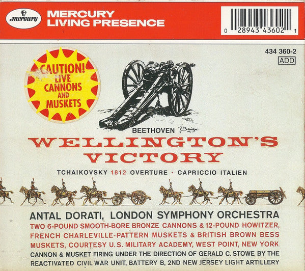 Pyotr Ilyich Tchaikovsky / Ludwig Van Beethoven, Minneapolis Symphony Orchestra, University Of Minnesota Brass Band, London Symphony Orchestra, Antal Dorati, Deems Taylor : 1812 Festival Overture, Op. 49 / Capriccio Italien / Wellington's Victory (CD, Comp, Dig)