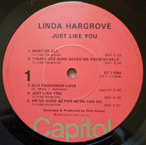Linda Hargrove : Just Like You (LP, Album, Los)