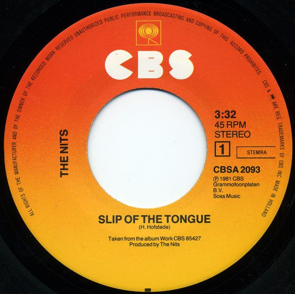 The Nits : Slip Of The Tongue (7", Single)