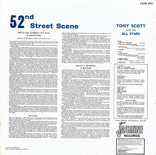 Tony Scott All-Stars : 52nd Street Scene (LP, Album, Mono, RE, Mic)