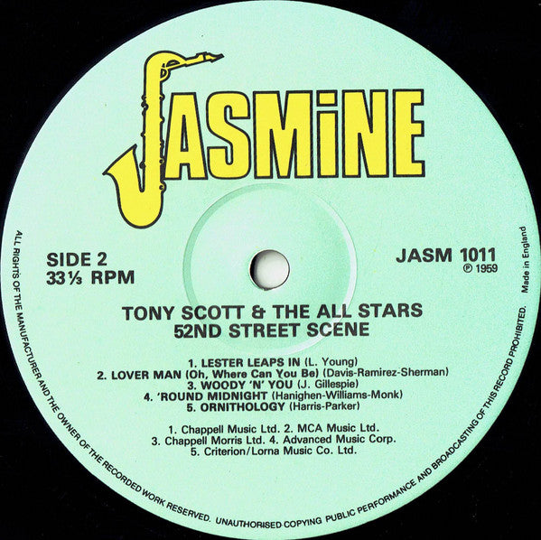 Tony Scott All-Stars : 52nd Street Scene (LP, Album, Mono, RE, Mic)