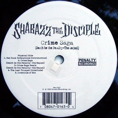 Shabazz The Disciple : Crime Saga (Death Be The Penalty - The Sequel) (12")