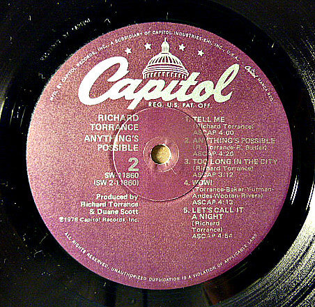 Richard Torrance : Anything's Possible (LP, Album)