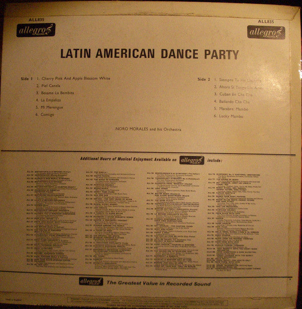 Noro Morales & His Orchestra : Latin American Dance Party (LP, Album)
