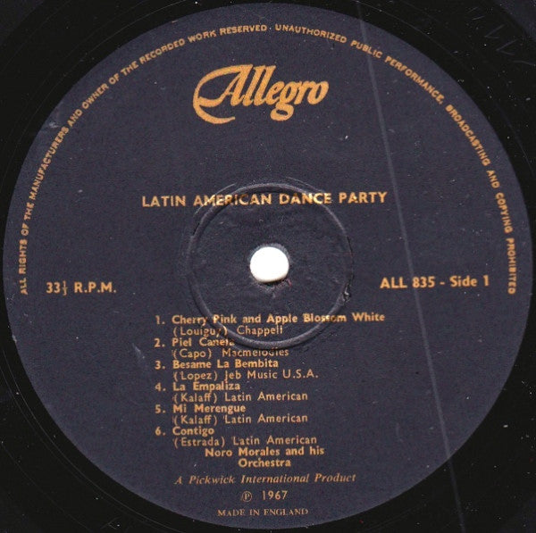 Noro Morales & His Orchestra : Latin American Dance Party (LP, Album)