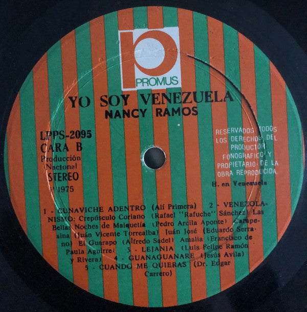 Nancy Ramos : Yo Soy Venezuela (LP, Album, RE)