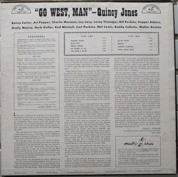 Quincy Jones : Go West, Man! (LP, Album, Mono)