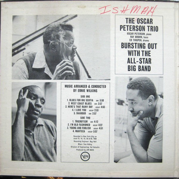 The Oscar Peterson Trio : Bursting Out With The All-Star Big Band (LP, Album, Mono, Gat)