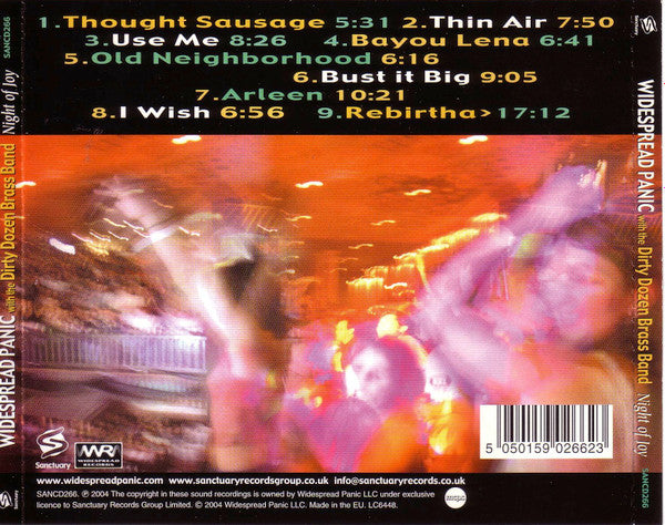 Widespread Panic With The Dirty Dozen Brass Band : Night Of Joy (CD, Album)