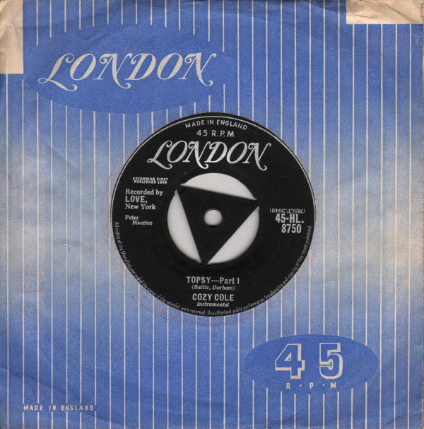 Cozy Cole : Topsy (7", Single, Mono, Tri)