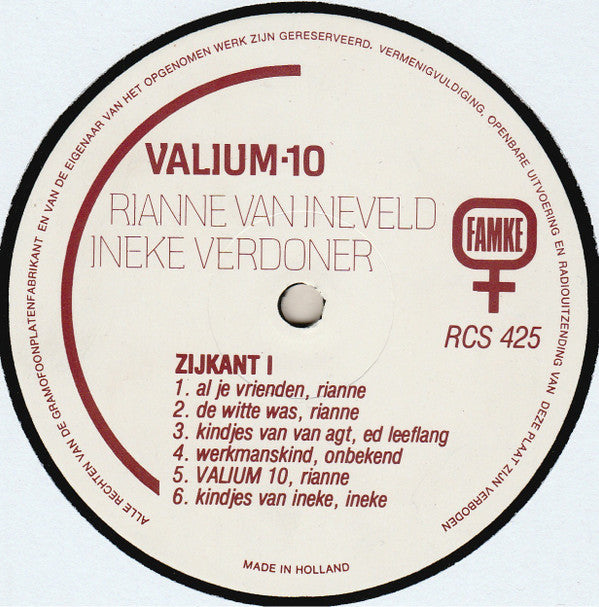 Rianne van Ineveld / Ineke Verdoner : Valium-10 (LP, Album)