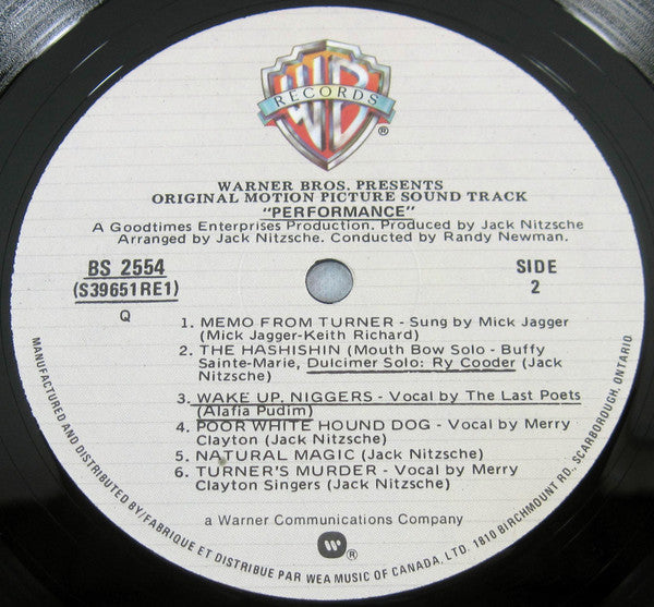 Various : Performance (Original Motion Picture Soundtrack) (LP, Album, RE)