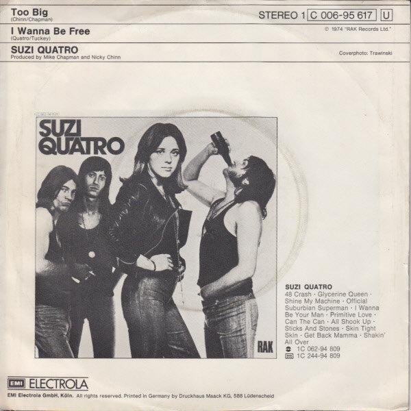Suzi Quatro : Too Big (7", Single)