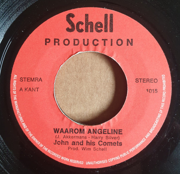 John & His Comets : Waarom Angeline. (7", Single)