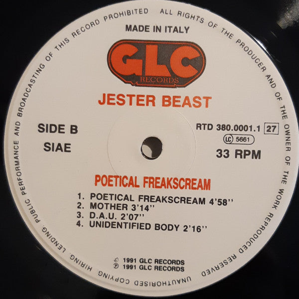 Jester Beast : Poetical Freakscream (LP, Album)