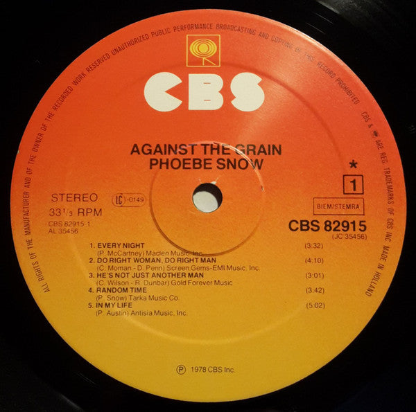 Phoebe Snow : Against The Grain (LP, Album)