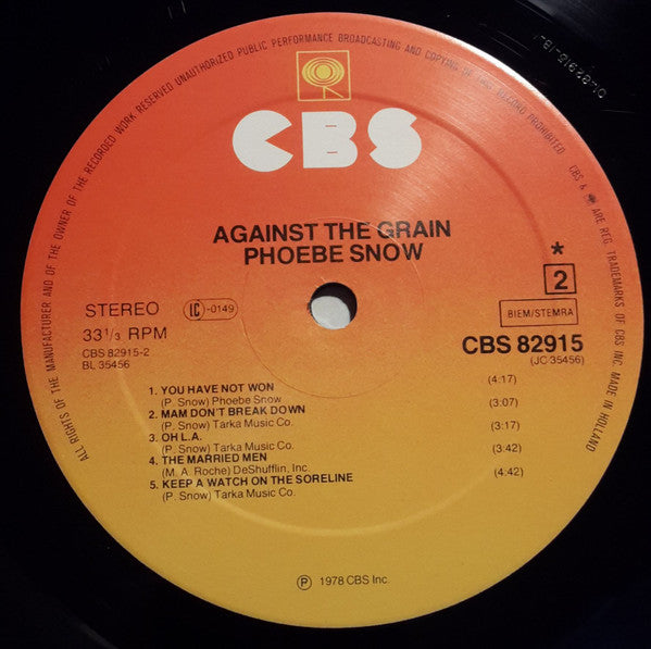 Phoebe Snow : Against The Grain (LP, Album)