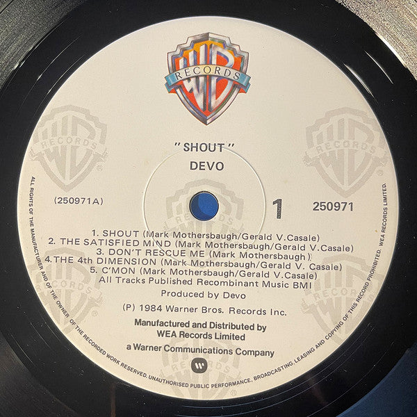 Devo : Shout (LP, Album, No )