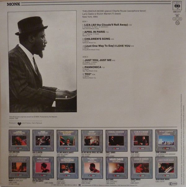 Thelonious Monk : Monk (LP, Album, RE)