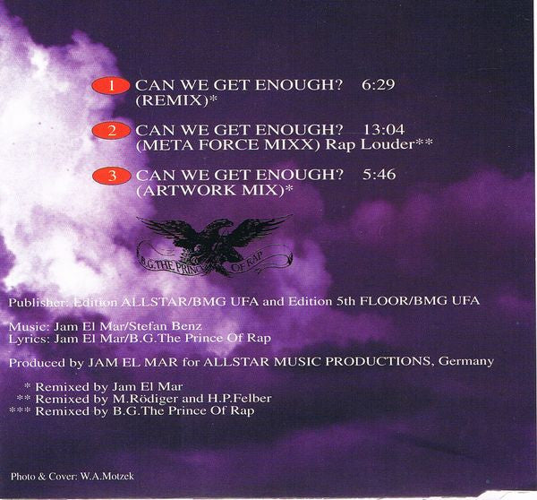 B.G. The Prince Of Rap : Can We Get Enough? - Remix - (CD, Maxi)