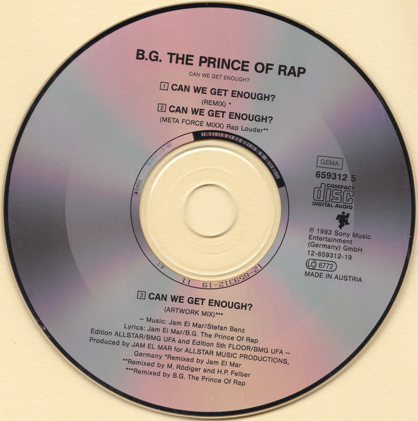 B.G. The Prince Of Rap : Can We Get Enough? - Remix - (CD, Maxi)