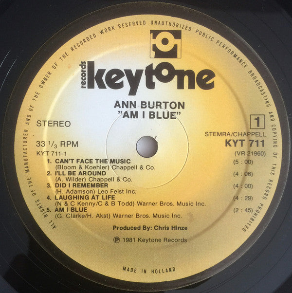 Ann Burton : Am I Blue (LP, Album, Gat)