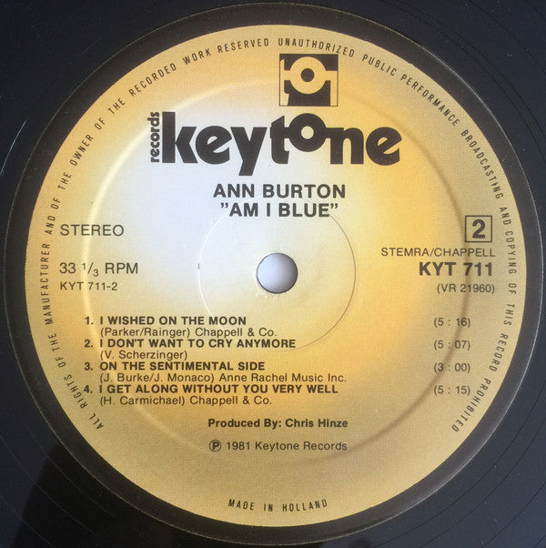 Ann Burton : Am I Blue (LP, Album, Gat)
