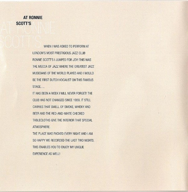 Laura Fygi : Laura Fygi At Ronnie Scott's (CD, Album, RE)