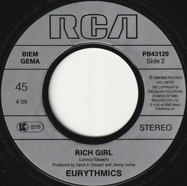 Eurythmics : Don't Ask Me Why (7", Single)